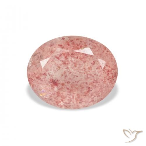 3.58ct Натуральный Medium Light-Pink Клубничный кварц, Овал, Прозрачный