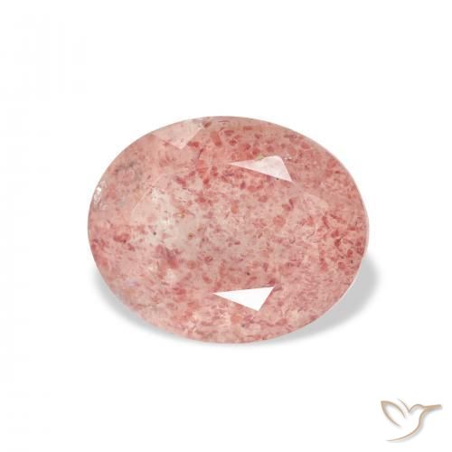 3.58 карата, натуральный Medium Light-Pink Клубничный кварц, Овал, Прозрачный