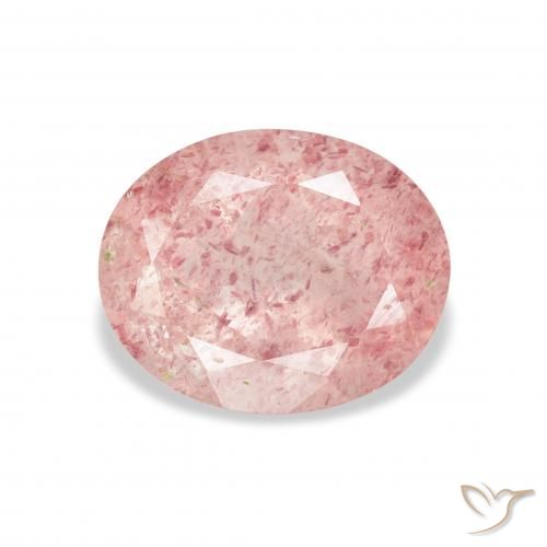 3.54ct Натуральный Светло-ярко-розовый Клубничный кварц, Овал, Прозрачный
