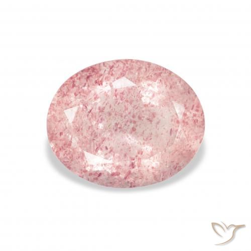 2.95ct Натуральный Светло-розовый Клубничный кварц, Овал, Прозрачный