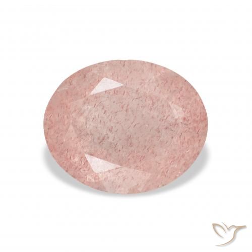 3.48ct Натуральный Средний розовый Клубничный кварц, Овал, Прозрачный