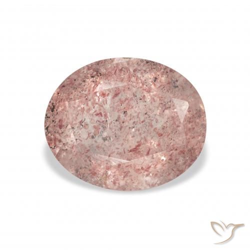 3.21ct Натуральный Светлый палисандр розовый Клубничный кварц, Овал, Прозрачный