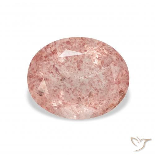 3.65ct Натуральный Оранжево-розовый Клубничный кварц, Овал, Прозрачный