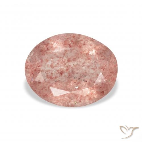 2.94ct Натуральный Оранжево-розовый Клубничный кварц, Овал, Прозрачный