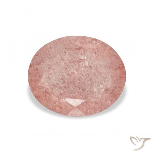 3.68ct Натуральный Землисто-розовый Клубничный кварц, Овал, Прозрачный
