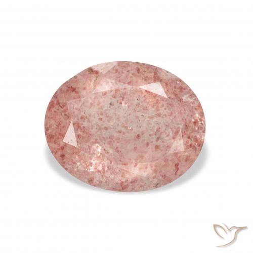 3.13ct Натуральный Землисто-розовый Клубничный кварц, Овал, Прозрачный