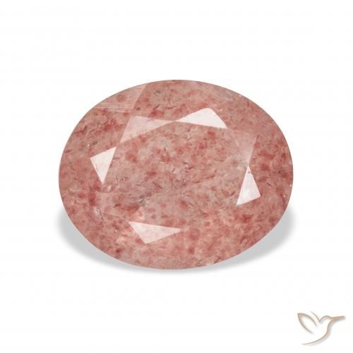 3.38ct Натуральный Малиново-розовый Клубничный кварц, Овал, Прозрачный