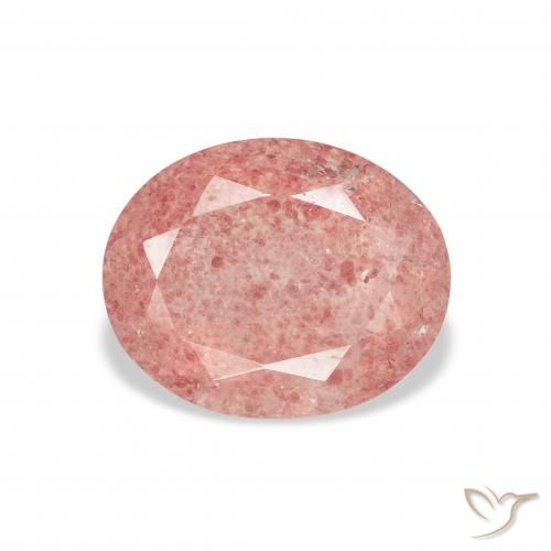 3.08ct Натуральный Малиново-розовый Клубничный кварц, Овал, Прозрачный