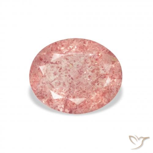 2.97ct Натуральный Medium Light-Pink Клубничный кварц, Овал, Прозрачный