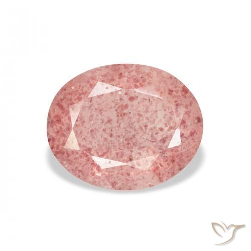 3.19ct Натуральный Medium Light-Pink Клубничный кварц, Овал, Прозрачный