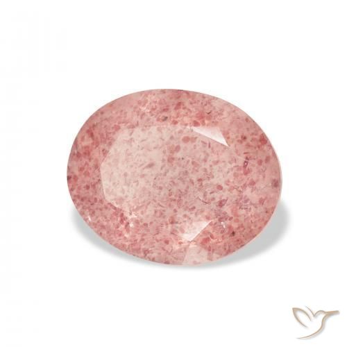 3.19 карата, натуральный Medium Light-Pink Клубничный кварц, Овал, Прозрачный