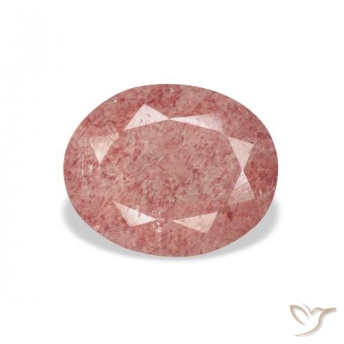 2.95ct Натуральный Средний розовый Клубничный кварц, Овал, Прозрачный