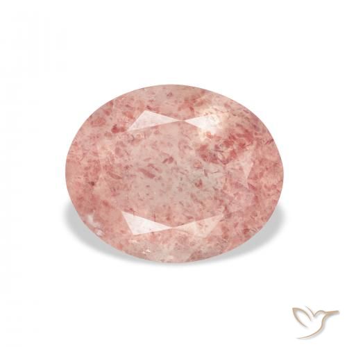 3.68ct Натуральный Medium Light-Pink Клубничный кварц, Овал, Прозрачный