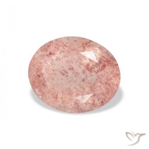 3.68 карата, натуральный Medium Light-Pink Клубничный кварц, Овал, Прозрачный
