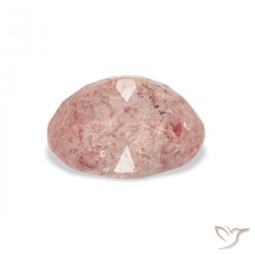 3.68 карата, натуральный Medium Light-Pink Клубничный кварц, Овал, Прозрачный