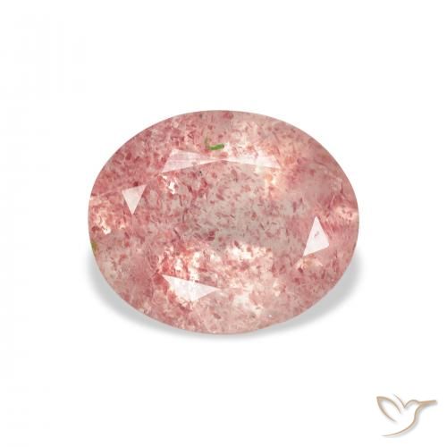 2.98ct Натуральный Светло-розовый разных оттенков Клубничный кварц, Овал, Прозрачный