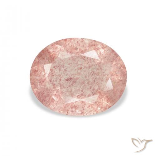 2.84ct Натуральный Светло-розовый Клубничный кварц, Овал, Прозрачный