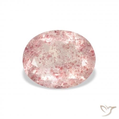 2.96ct Натуральный Средний розовый Клубничный кварц, Овал, Прозрачный