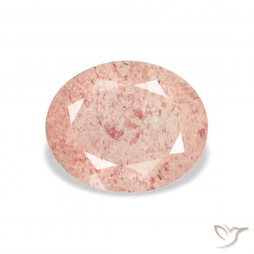 3.09ct Натуральный Светло-розовый Клубничный кварц, Овал, Прозрачный