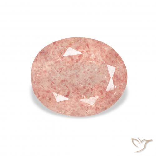 2.94ct Натуральный Светло-розовый Клубничный кварц, Овал, Прозрачный