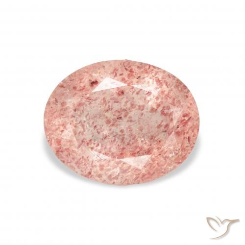 3.28ct Натуральный Светло-розовый Клубничный кварц, Овал, Прозрачный