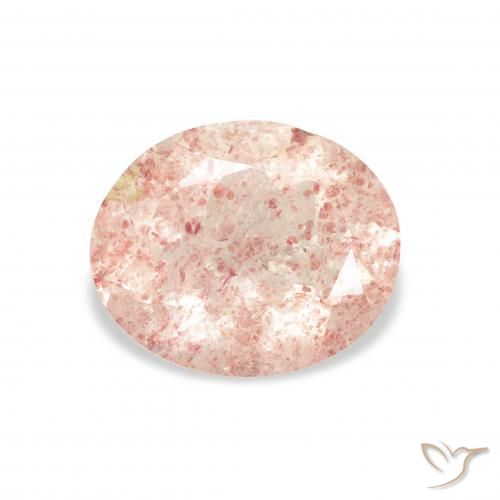 2.85ct Натуральный Светло-розовый Клубничный кварц, Овал, Прозрачный