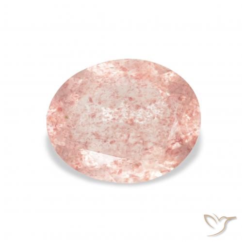 2.90ct Натуральный Фламинго Розовый Клубничный кварц, Овал, Прозрачный