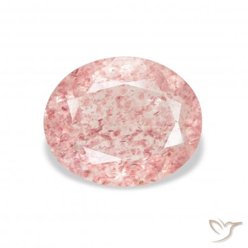 2.98ct Натуральный Землисто-розовый Клубничный кварц, Овал, Прозрачный