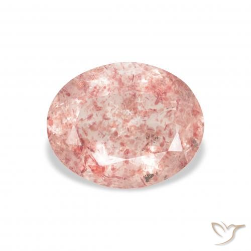 3.02ct Натуральный Medium Light-Pink Клубничный кварц, Овал, Прозрачный