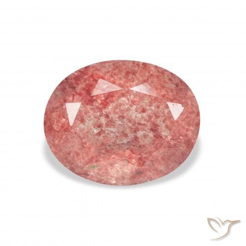3.48ct Натуральный Малиново-розовый Клубничный кварц, Овал, Прозрачный