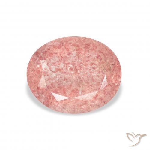 3.10ct Натуральный Medium Light-Pink Клубничный кварц, Овал, Прозрачный