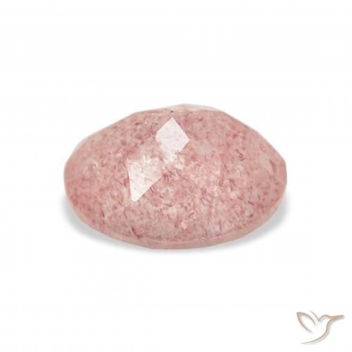 3.41 карата, натуральный Medium Light-Pink Клубничный кварц, Овал, Прозрачный