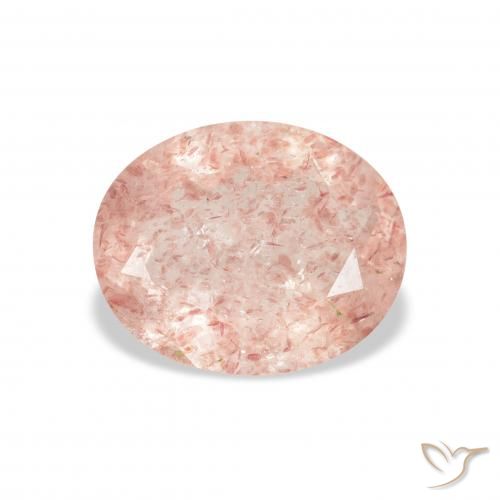 2.72ct Натуральный Светло-розовый Клубничный кварц, Овал, Прозрачный