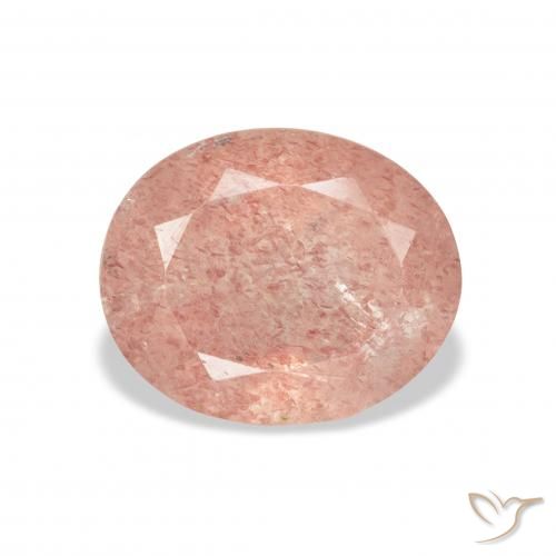 3.90ct Натуральный Светло-розовый Клубничный кварц, Овал, Прозрачный
