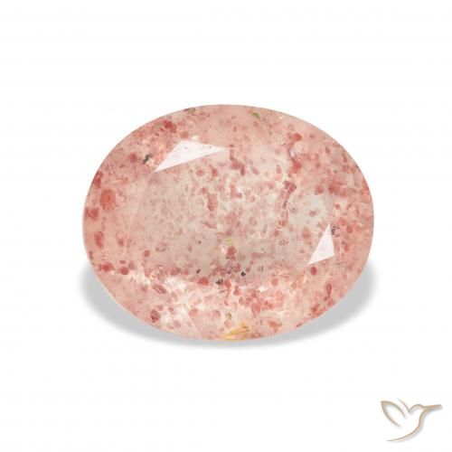 3.70ct Натуральный Светло-розовый Клубничный кварц, Овал, Прозрачный