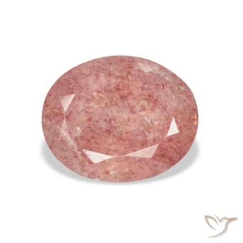 3.48ct Натуральный Средний розовый Клубничный кварц, Овал, Прозрачный