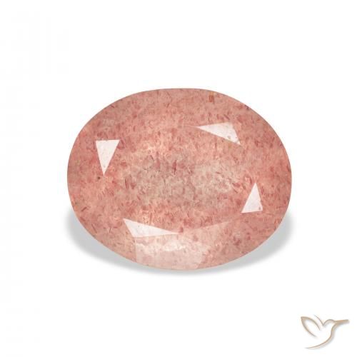 3.76ct Натуральный Малиново-розовый Клубничный кварц, Овал, Прозрачный