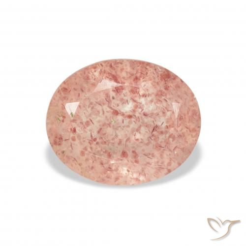 3.58ct Натуральный Светло-розовый Клубничный кварц, Овал, Прозрачный