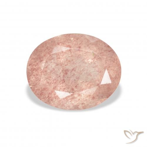 3.38ct Натуральный Светло-розовый Клубничный кварц, Овал, Прозрачный