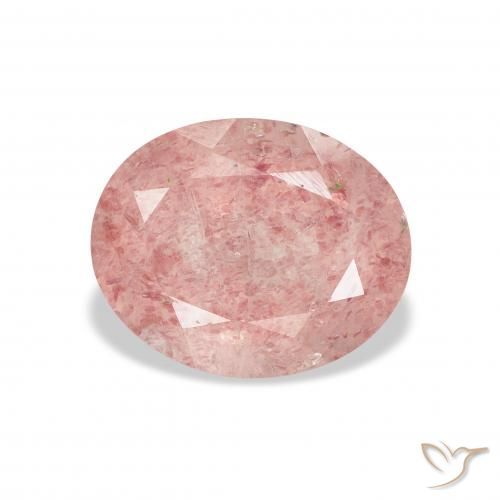 3.48ct Натуральный Светло-розовый Клубничный кварц, Овал, Прозрачный