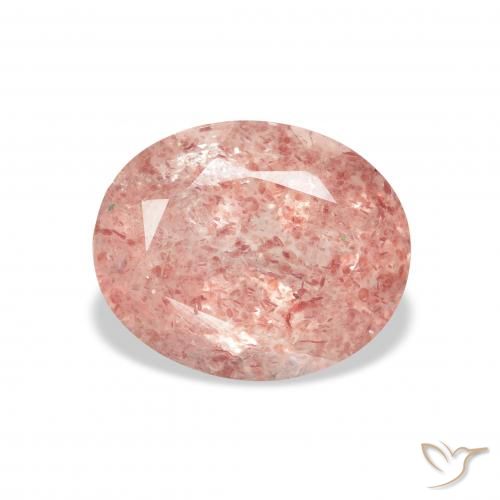 3.74ct Натуральный Светло-розовый Клубничный кварц, Овал, Прозрачный