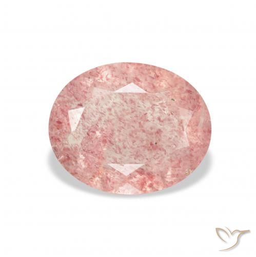 2.48ct Натуральный Светло-розовый Клубничный кварц, Овал, Прозрачный