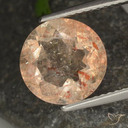 3.55ct Натуральный Светло-оранжевый Солнечный камень, Круглый, Прозрачный