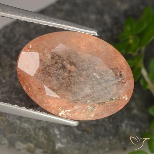 5.54 карата, натуральный Medium Light-Orange Солнечный камень, Овал, Полупрозрачный