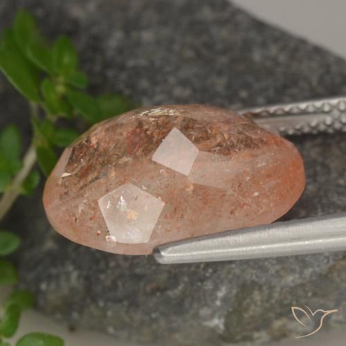 5.54 карата, натуральный Medium Light-Orange Солнечный камень, Овал, Полупрозрачный