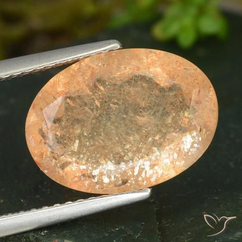 4.99ct Натуральный Красновато-оранжевый Солнечный камень, Овал, Прозрачный