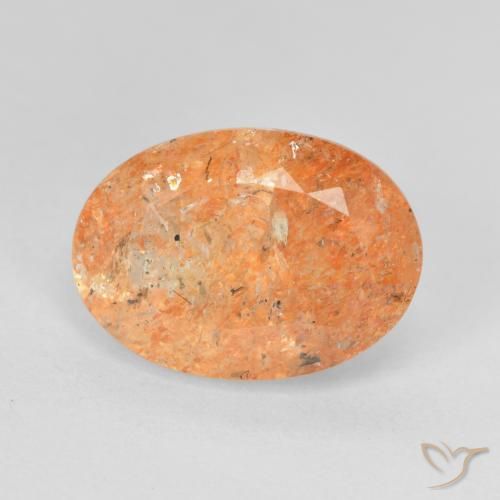 5.65ct Натуральный Средний апельсин Солнечный камень, Овал, Полупрозрачный
