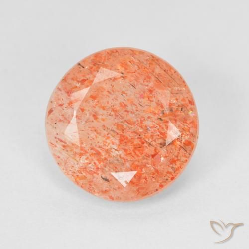 3.19ct Натуральный Имбирь апельсин Солнечный камень, Круглый, Полупрозрачный