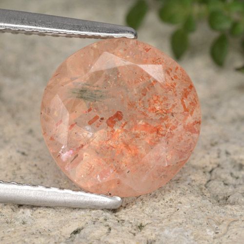 3.21ct Натуральный Имбирь апельсин Солнечный камень, Круглый, Полупрозрачный