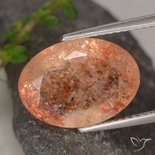 5.31ct Натуральный Имбирь апельсин Солнечный камень, Овал, Прозрачный